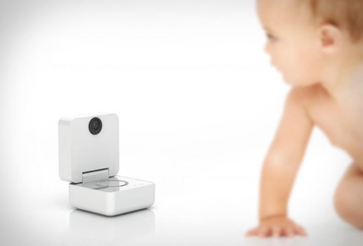 Infant Staring at Video Baby Monitor